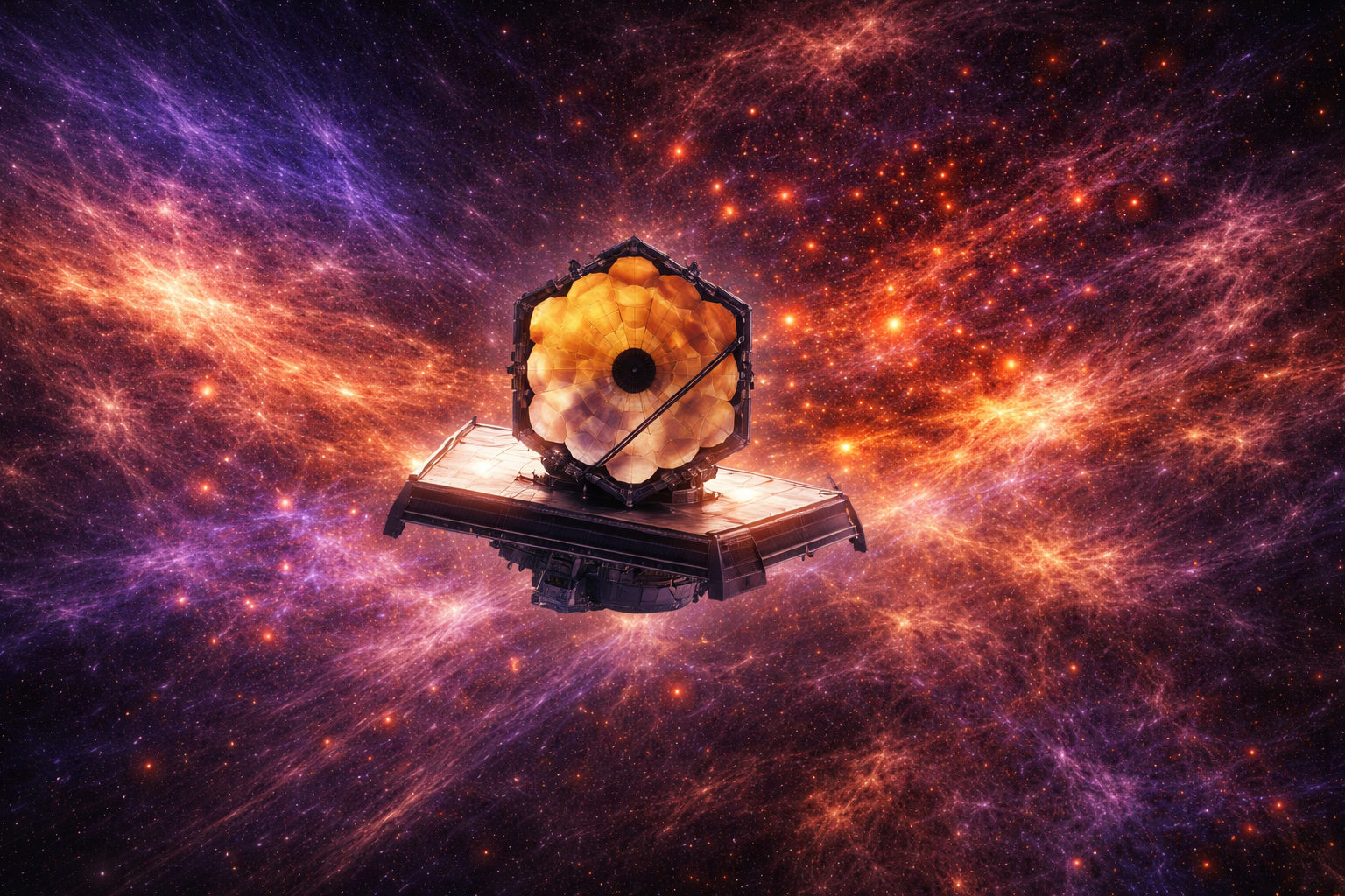 Telescopio James Webb y el Universo Primitivo capturando galaxias antiguas en el infrarrojo.