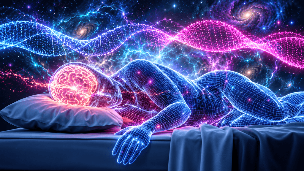 Ilustración de actividad cerebral intensa durante el sueño REM